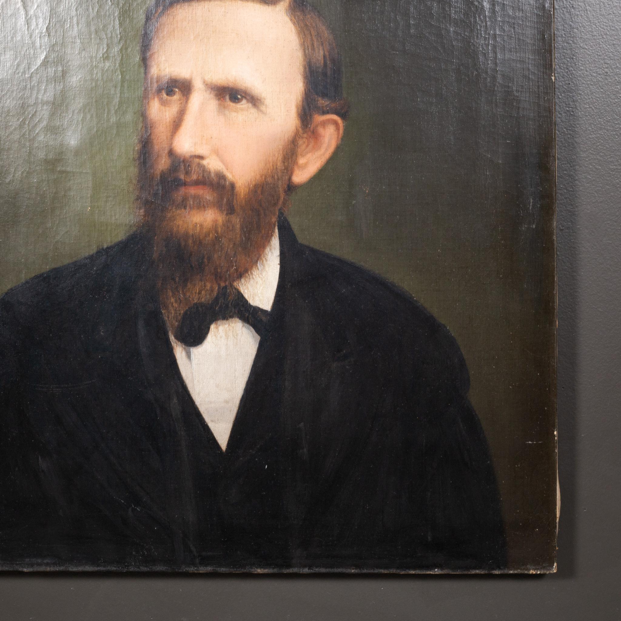 Victorian 19th c. Oil Portrait of a Bearded Gentleman, c.1800s For Sale