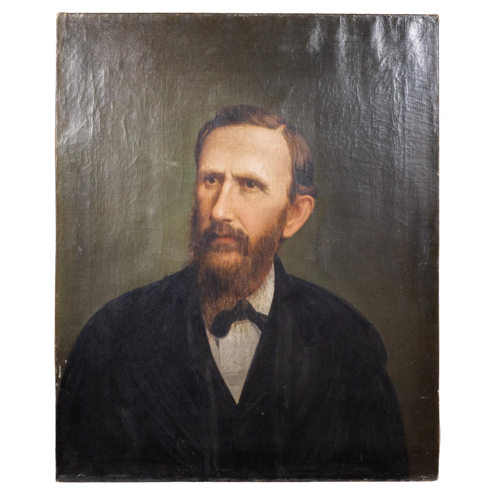 19th c. Oil Portrait of a Bearded Gentleman, c.1800s For Sale