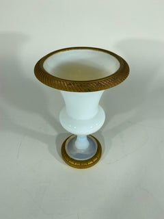 19th C Opaline Gilt Bronze Mounted Vasiform Vase