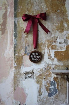 19th C Optical Antique Ruby Red Sorcerers Mirror Curio Unusual Distortion Convex