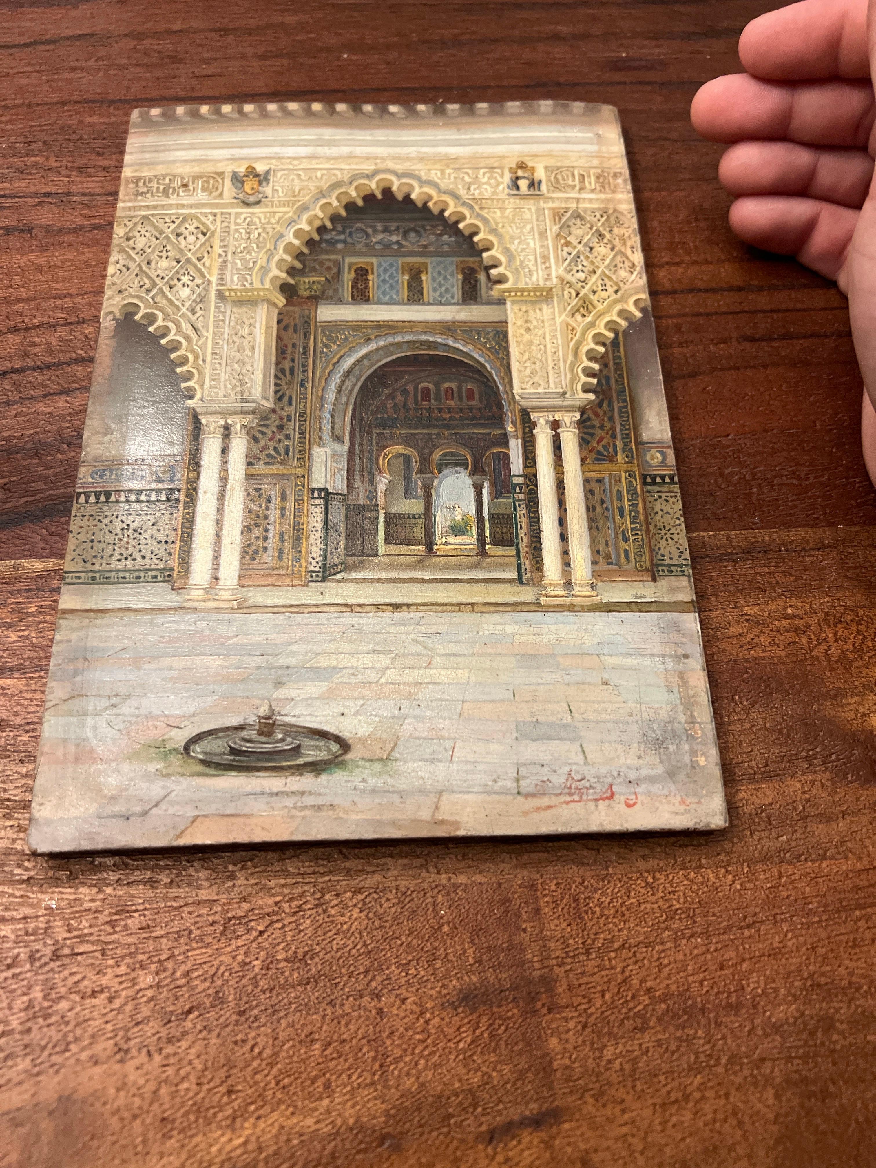 Orientalische architektonische Inneneinrichtung des Alcazar von Sevilla aus dem 19. Jahrhundert von Tomas Aceves im Angebot 6