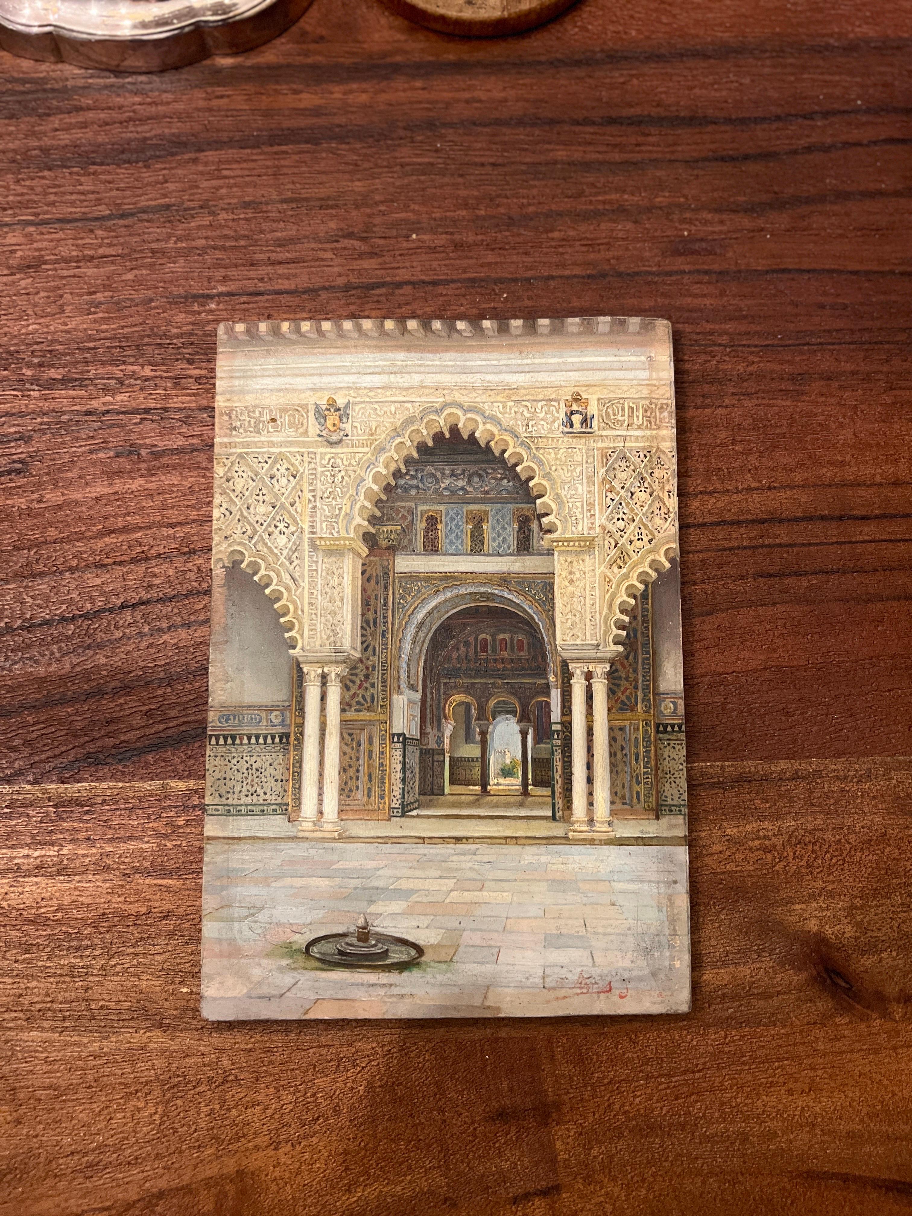 Orientalische architektonische Inneneinrichtung des Alcazar von Sevilla aus dem 19. Jahrhundert von Tomas Aceves im Angebot 7