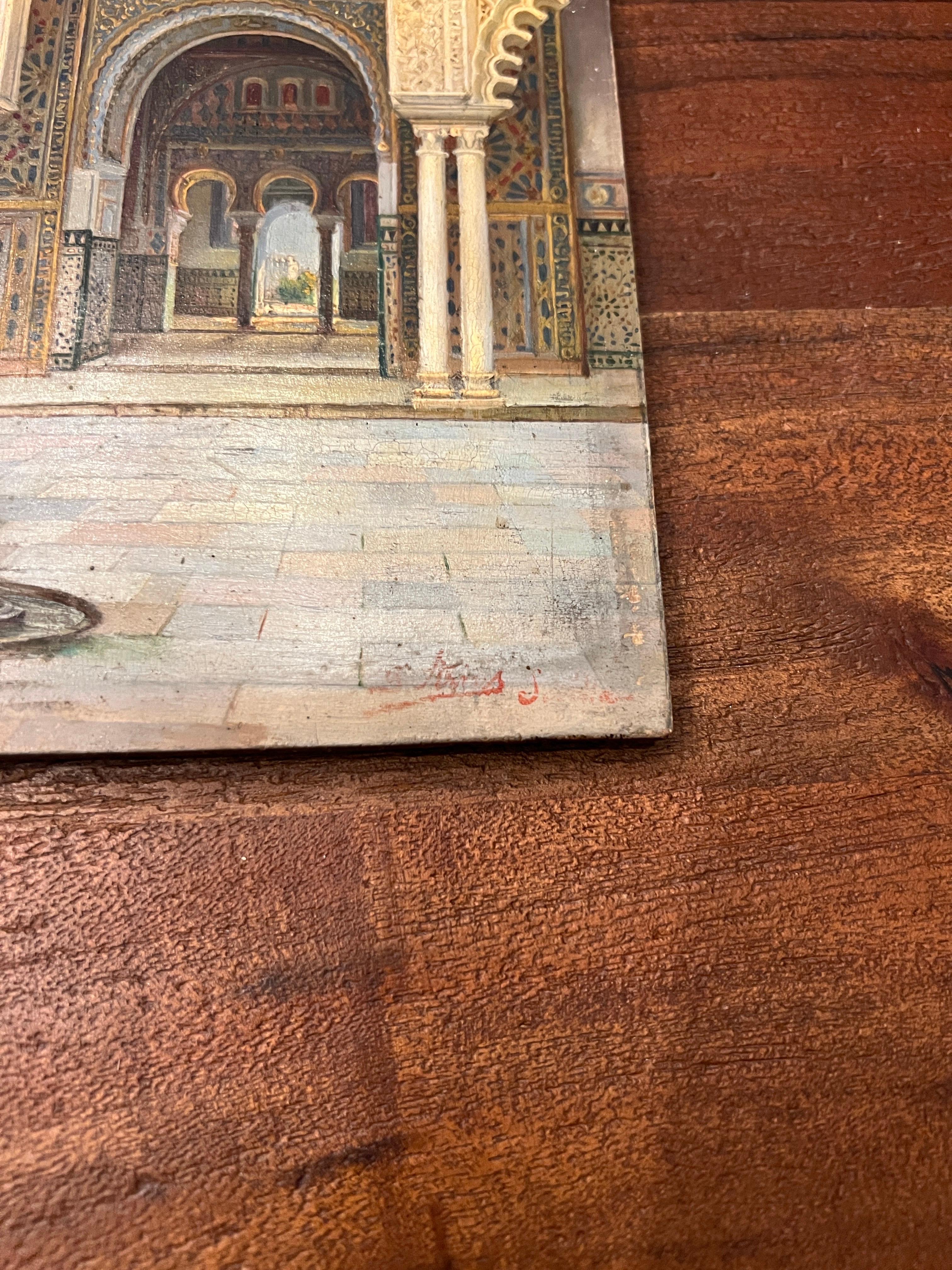 Orientalische architektonische Inneneinrichtung des Alcazar von Sevilla aus dem 19. Jahrhundert von Tomas Aceves (Ästhetizismus) im Angebot