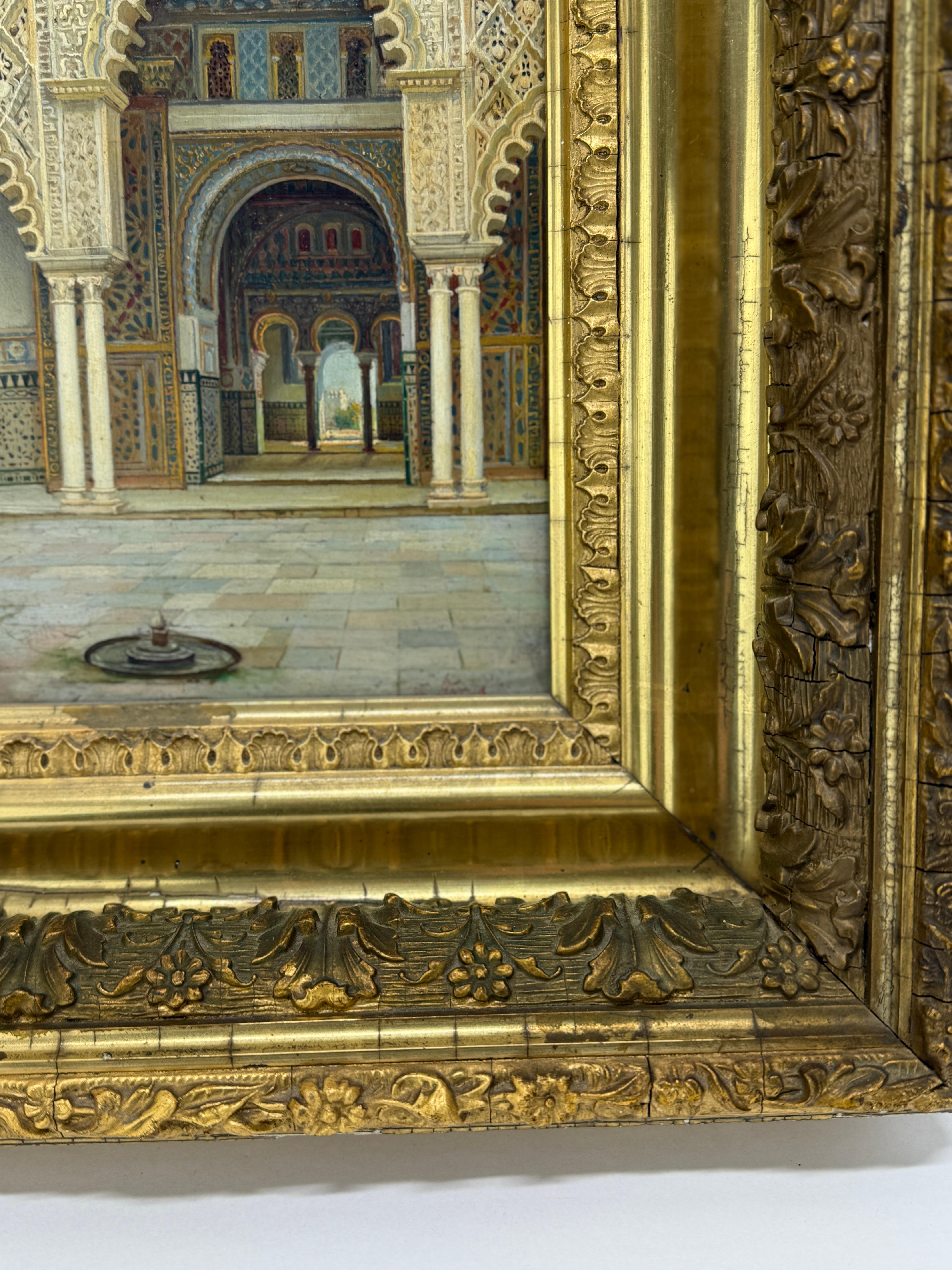 Orientalische architektonische Inneneinrichtung des Alcazar von Sevilla aus dem 19. Jahrhundert von Tomas Aceves im Zustand „Gut“ im Angebot in Atlanta, GA
