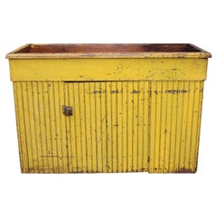 Antique 19th C Original Chrome Yellow Dry Sink