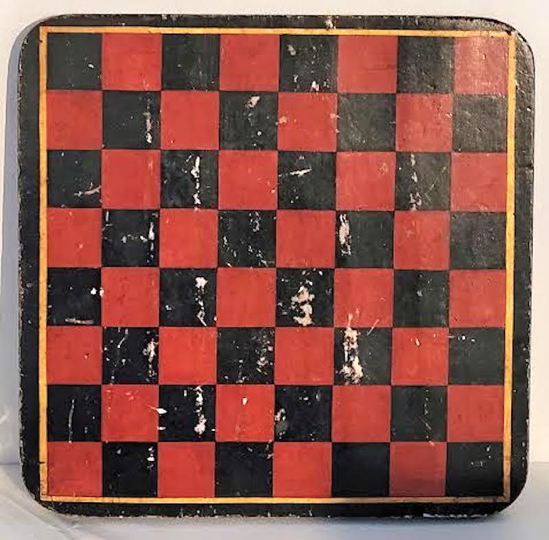 19th C Original painted checkerboard.