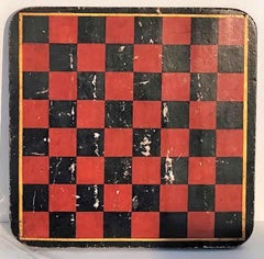 19th C Original Painted Checkerboard