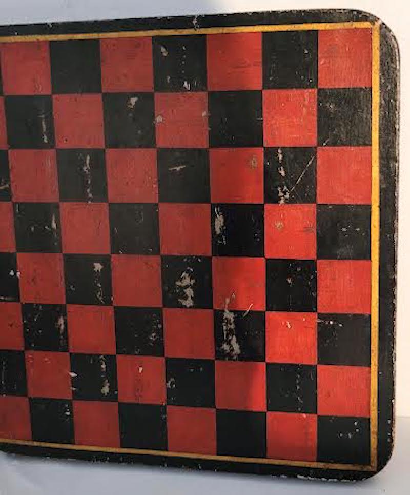 Original bemaltes Schachbrett aus dem 19. Jahrhundert (Gemalt) im Angebot