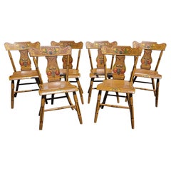 19th C Original Painted Decorated Chairs, Lancaster County PA