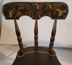 19th C Original Painted Decorated Child's / Doll Chair