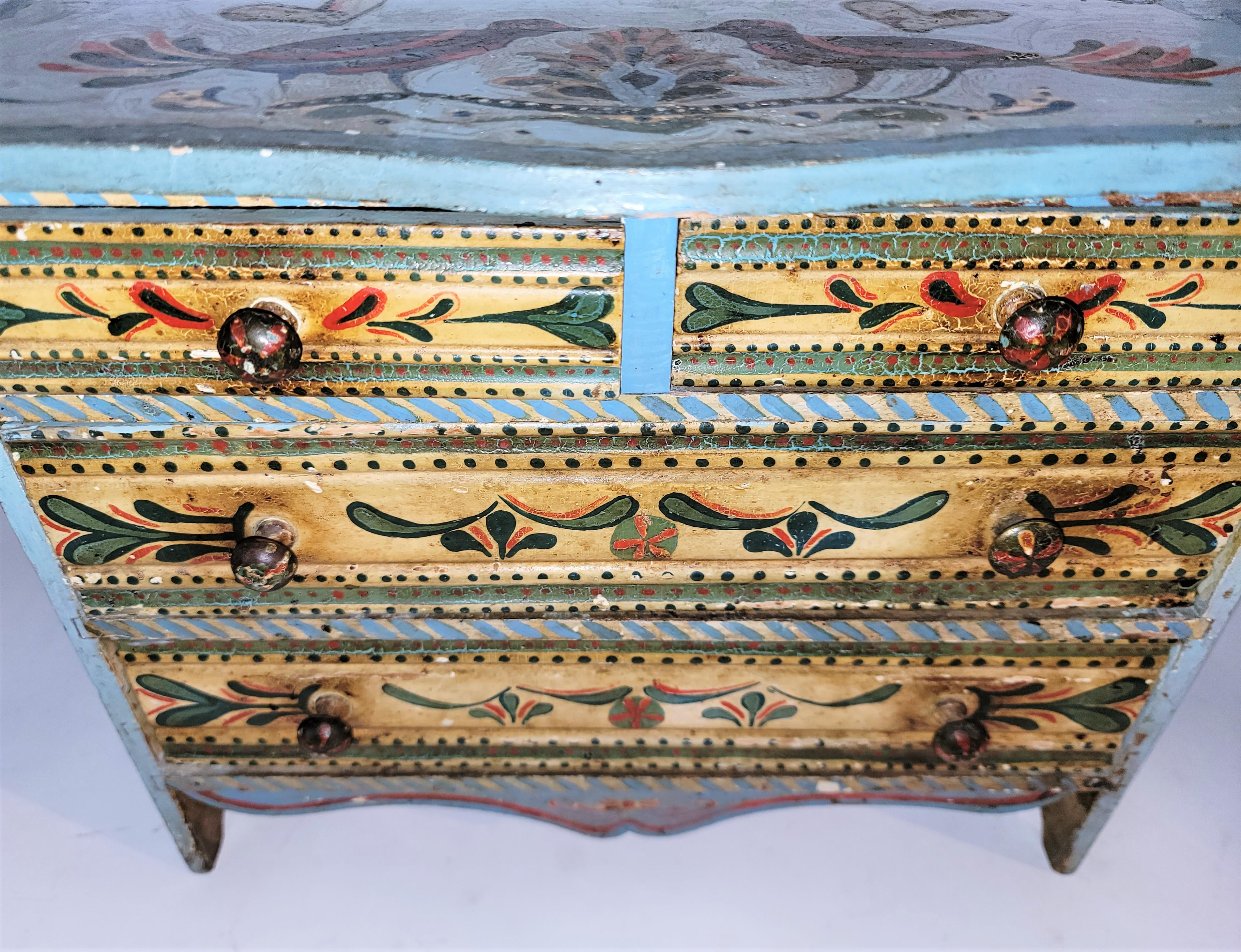 American Classical 19th C Original Painted Decorated Doll or Jewelry Chester Drawers For Sale