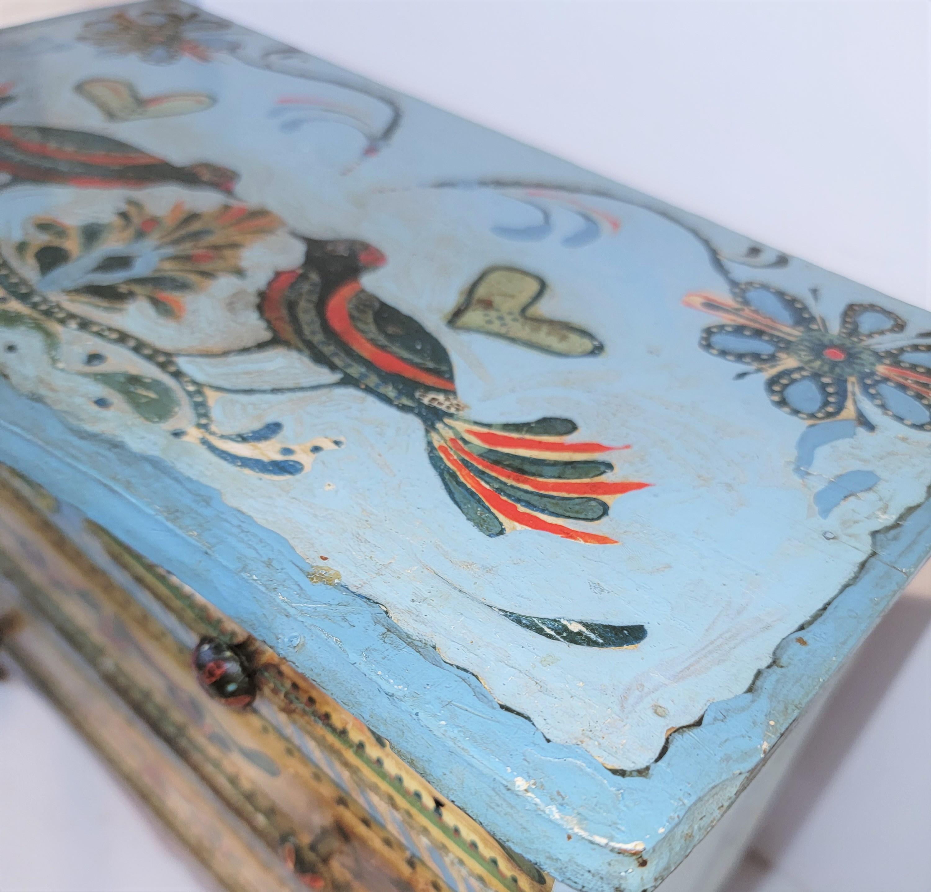 Hand-Painted 19th C Original Painted Decorated Doll or Jewelry Chester Drawers For Sale