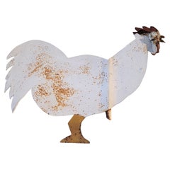 19th C Original Painted Rooster Weathervane