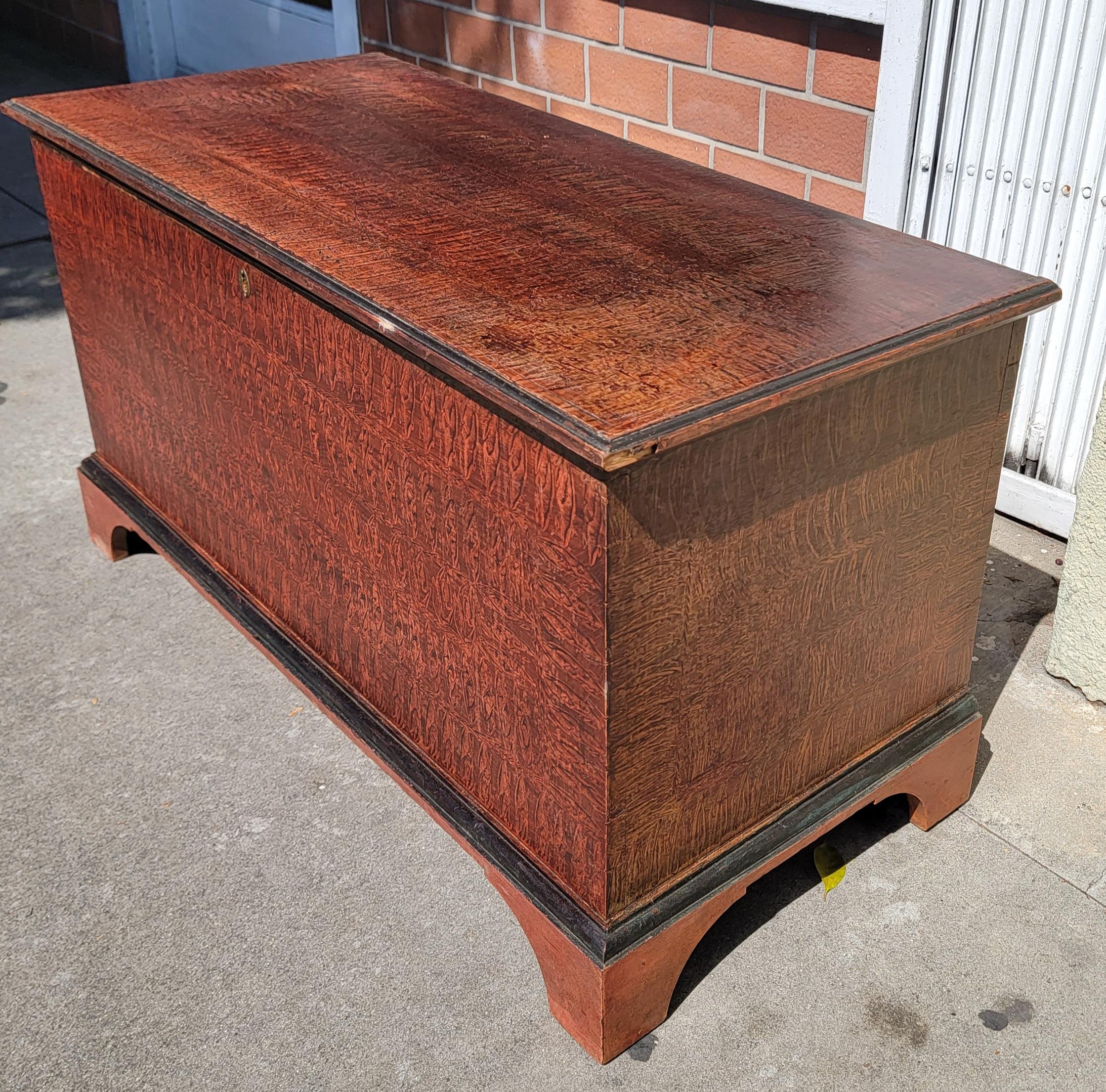 American 19th C Paint Decorated Pennsylvania Blanket Chest For Sale