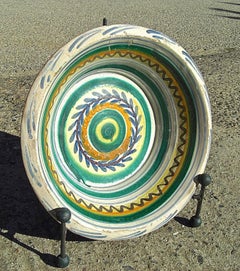 19th Century Painted and Glazed Majolica Wash Basin from Triana, Spain