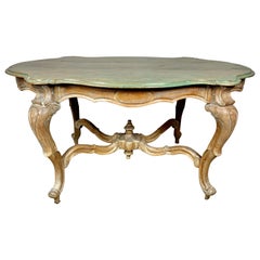 19th Century Painted French Oval Shaped Center Table