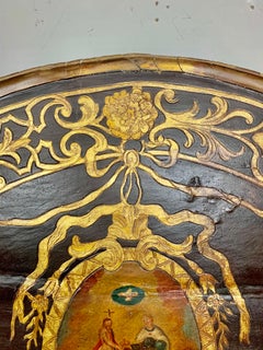 19th Century Painted and Gilt Spanish Headboard