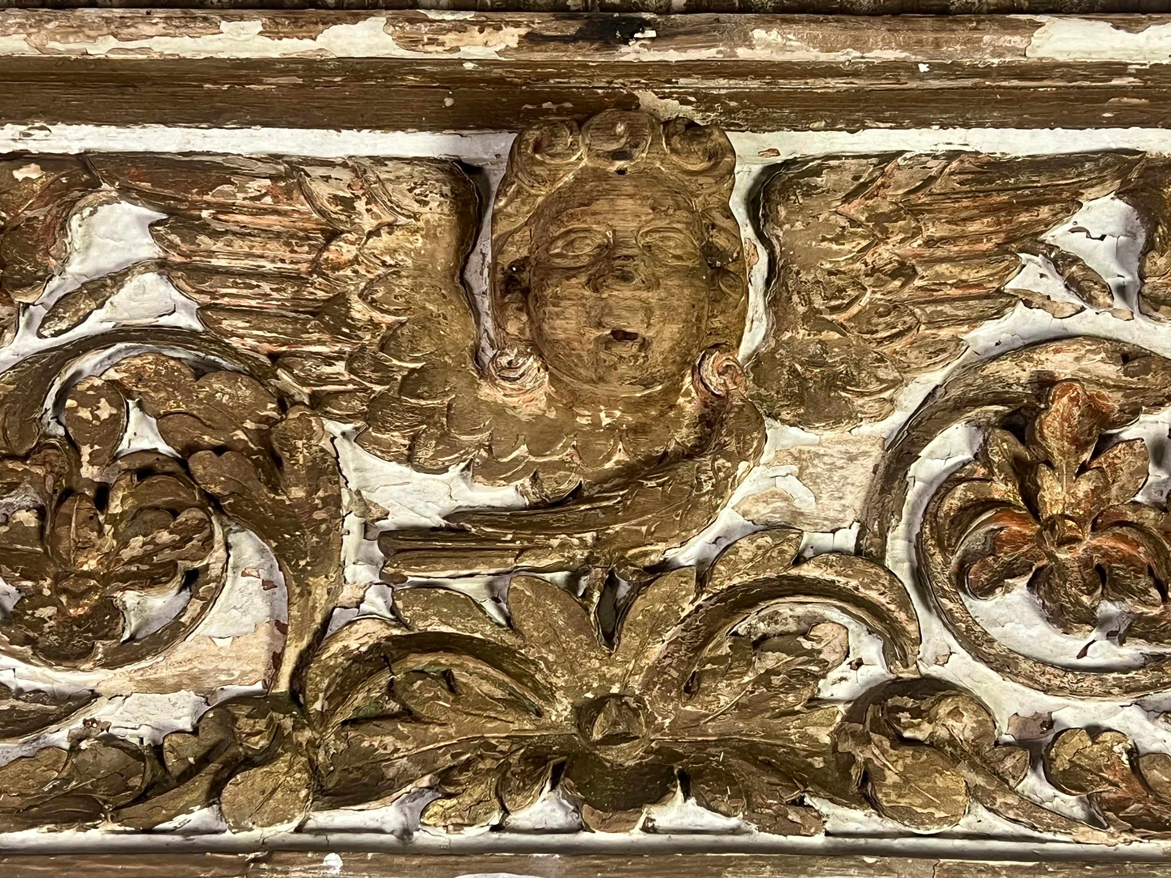 Rococò Specchio dipinto e dorato del XIX secolo A.I.C. in vendita