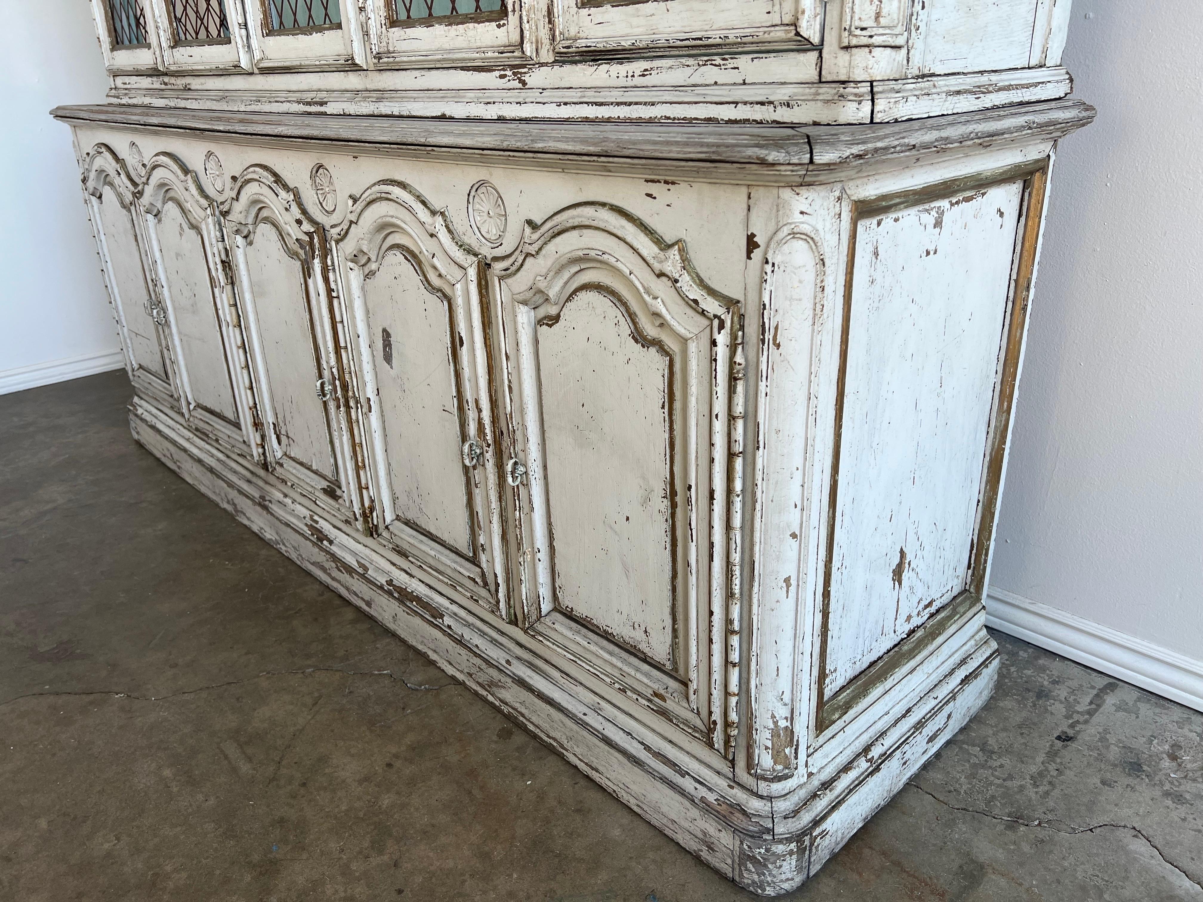19th C. Painted Swedish Cabinet w/ Metal Inset Doors For Sale 1