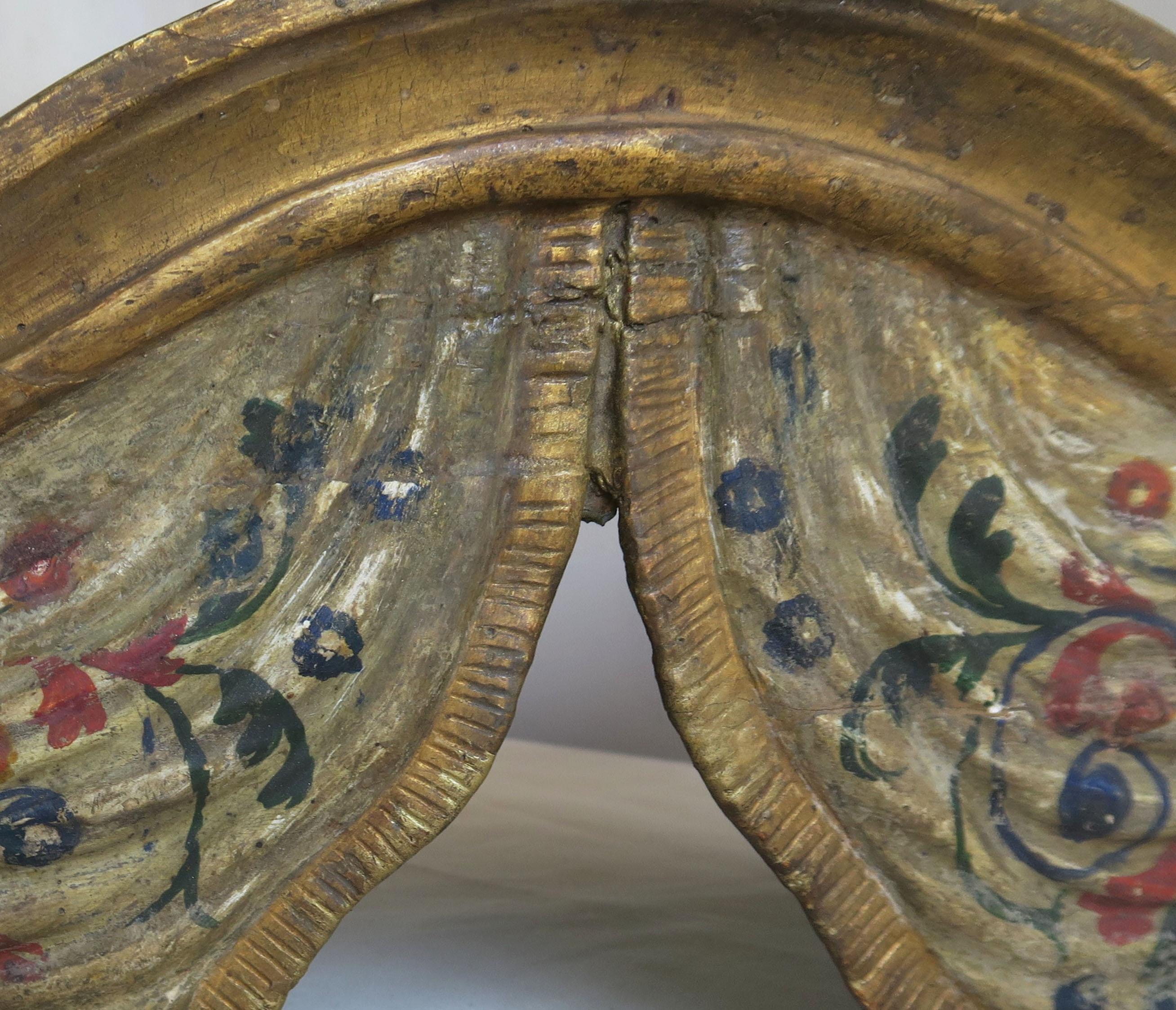 19th Century Painted Venetian Bed Canopy In Distressed Condition In Los Angeles, CA