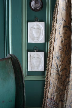 19th C Pair Carved Marble Adam Urns Decorative Rococo Architectural Elements