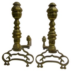 19th c Pair English Victorian Andiron Firedog Pair