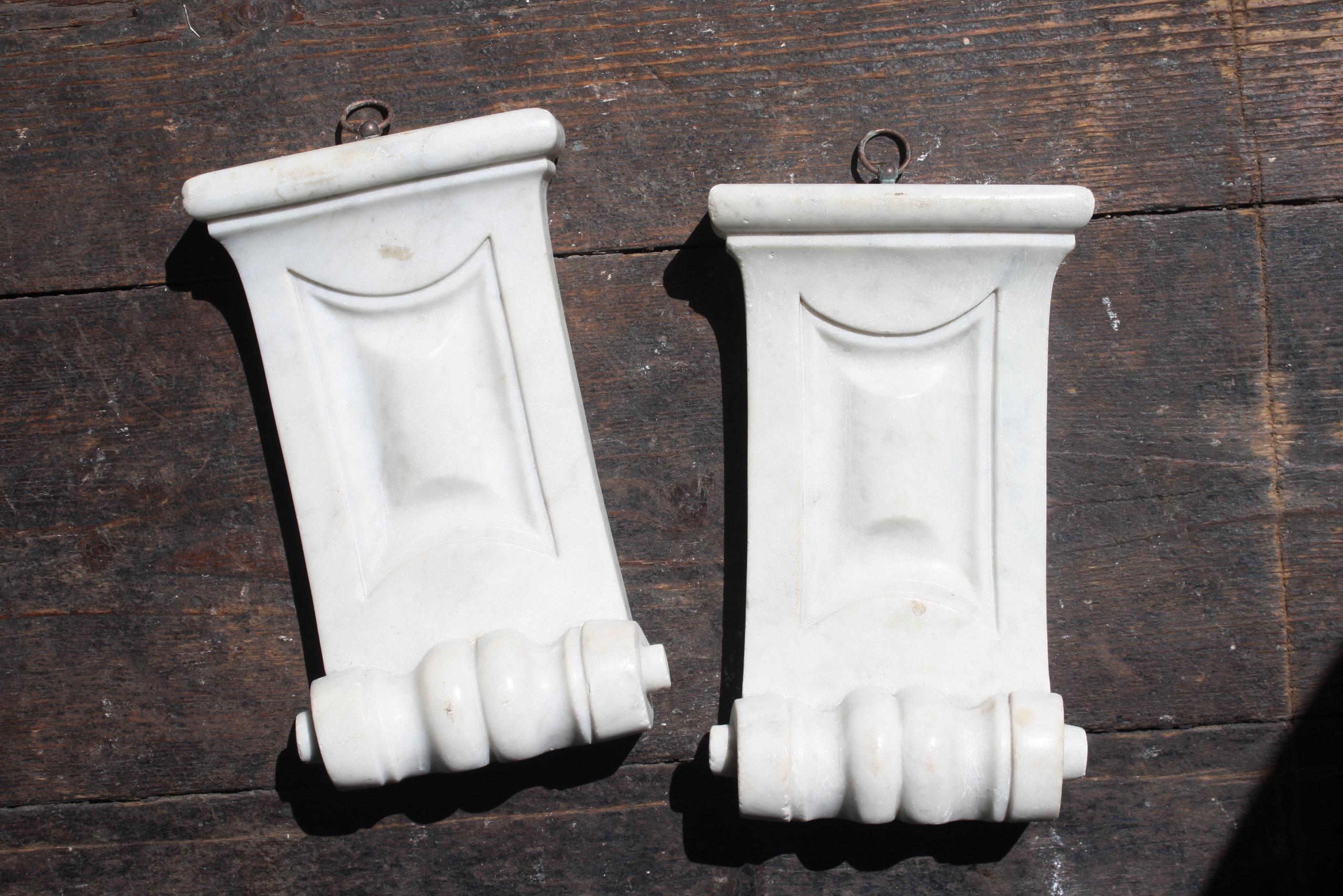 19th C Pair of Carved Marble Corbels Decorative Architectural Elements Fireplace 2