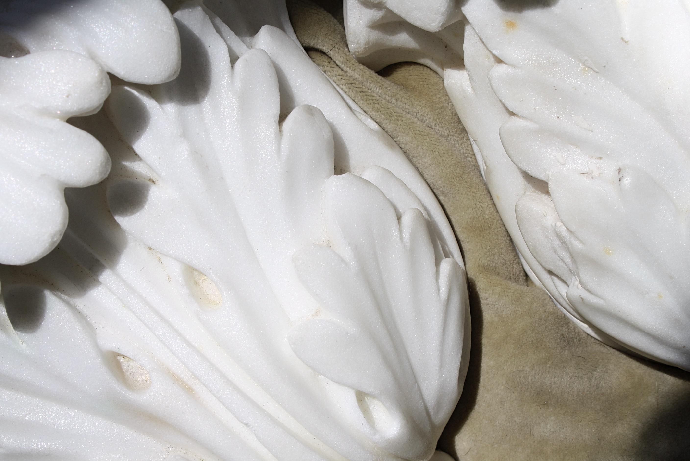 Paar geschnitzte organische dekorative Rokoko- architektonische Elemente aus Marmor, 19. Jahrhundert im Zustand „Gut“ im Angebot in Lowestoft, GB