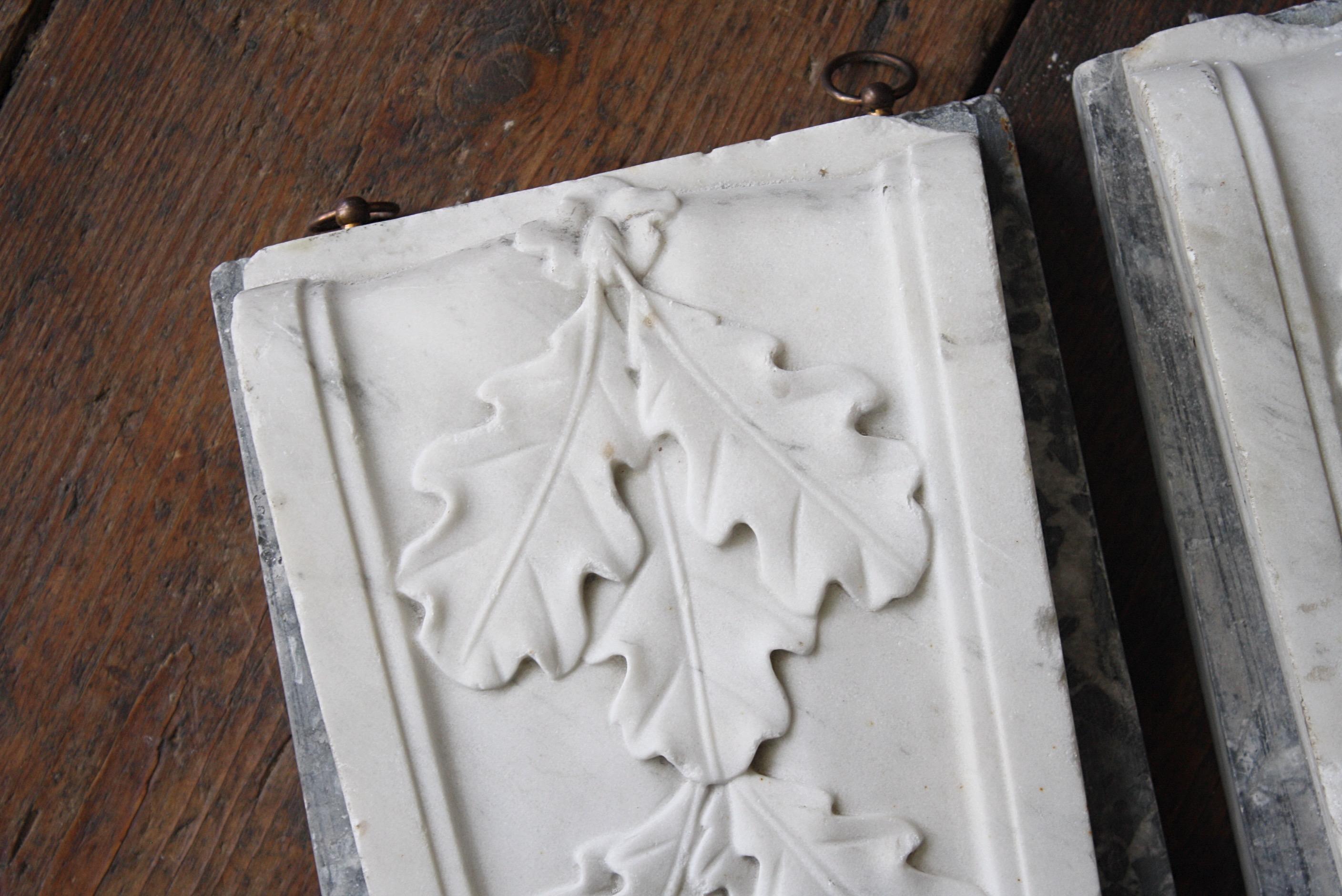 19th C Pair of Carved Marble Organic Decorative Rococo Architectural Elements 3