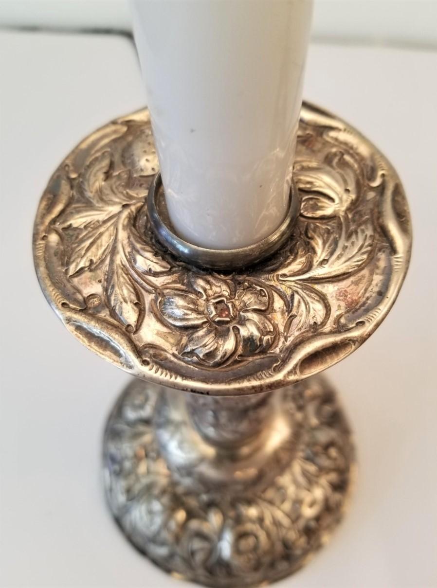 silver candlestick lamp base