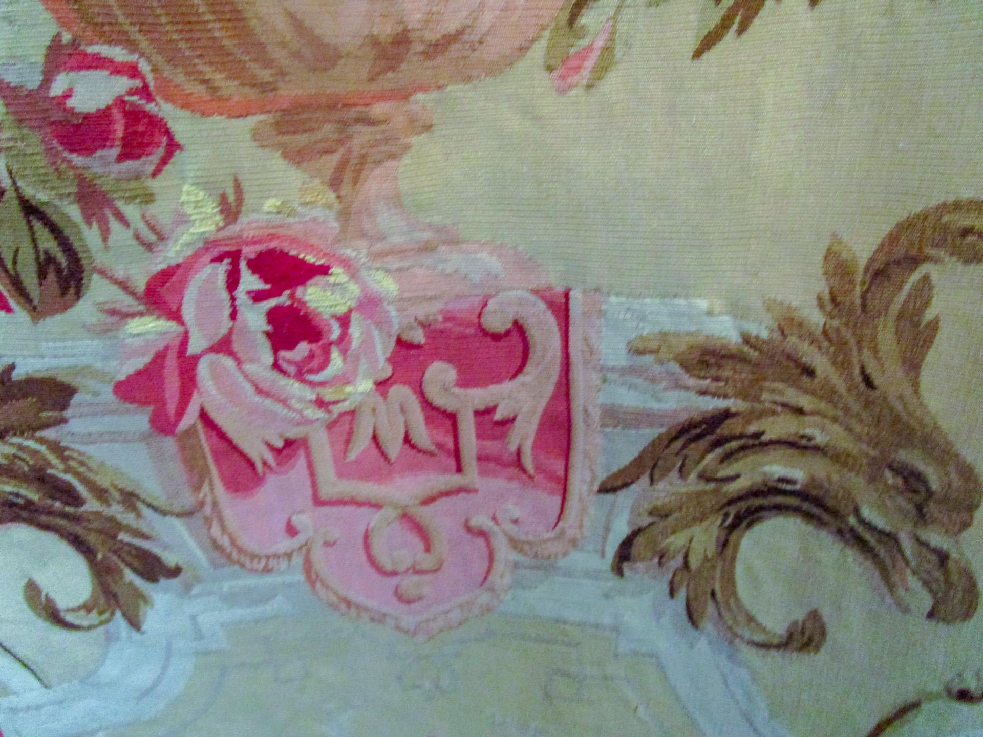 Paar französische Aubusson-Wandteppiche Entre Fenetres aus dem 19. Jahrhundert im Angebot 6
