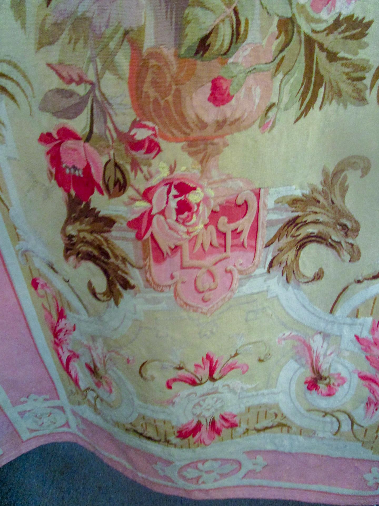 19th c Pair of French Aubusson Tapestry Entre Fenetres For Sale 1