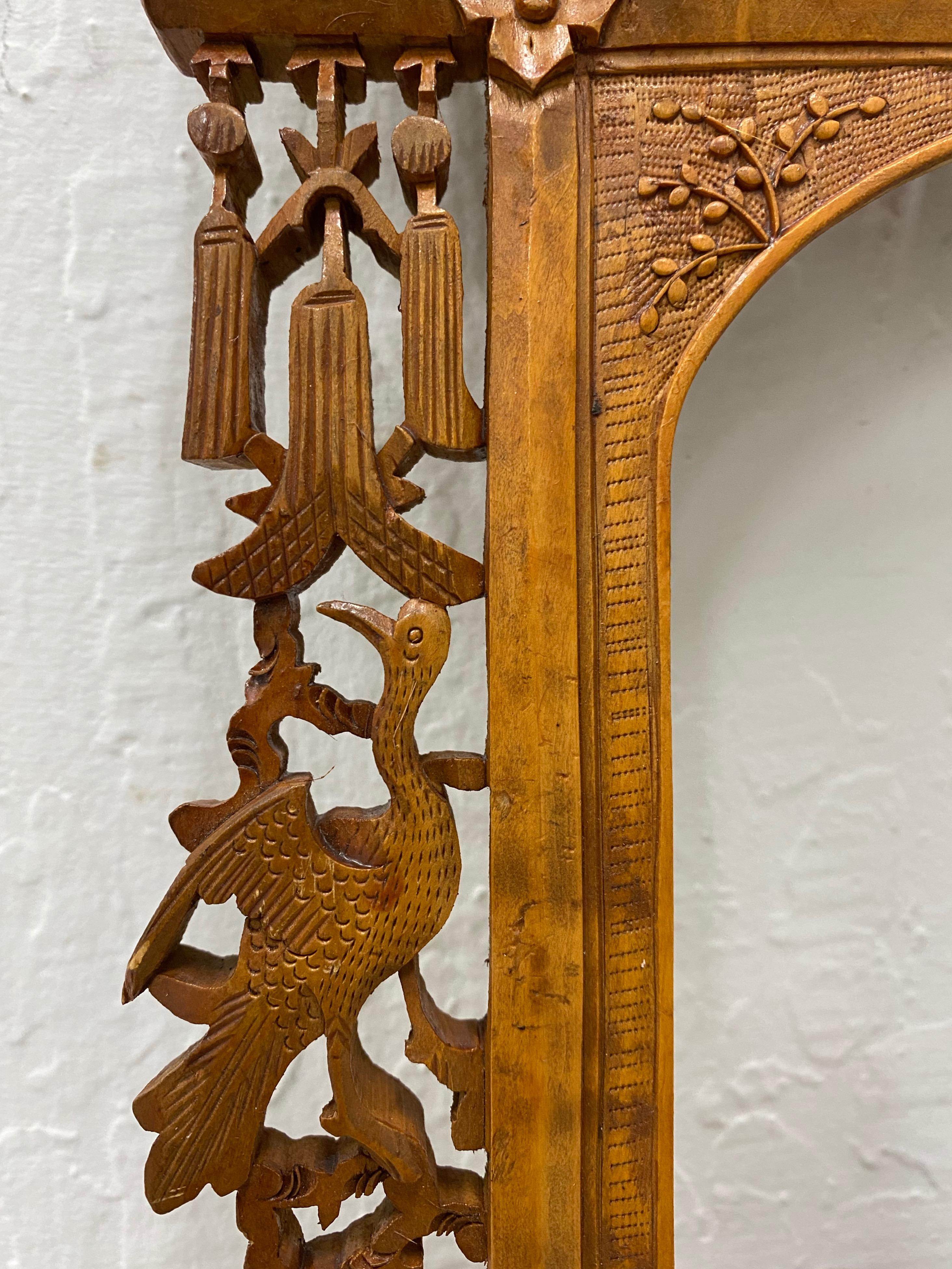 Hand-Carved 19th Century Pair of Hand Carved Anglo Indian Teak Wood Picture Frames