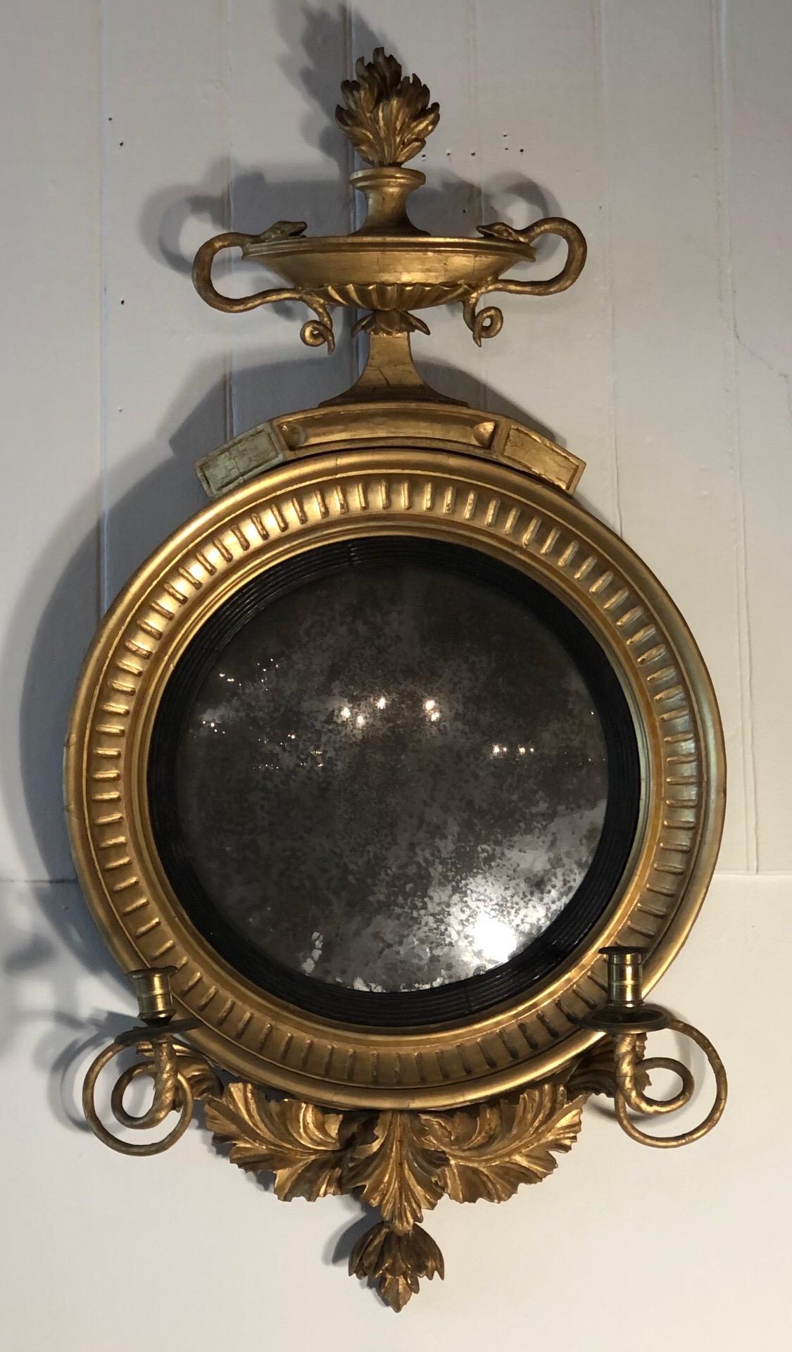 19th Century Period Regency Girandole Mirror Labeled John Hay & Son 5
