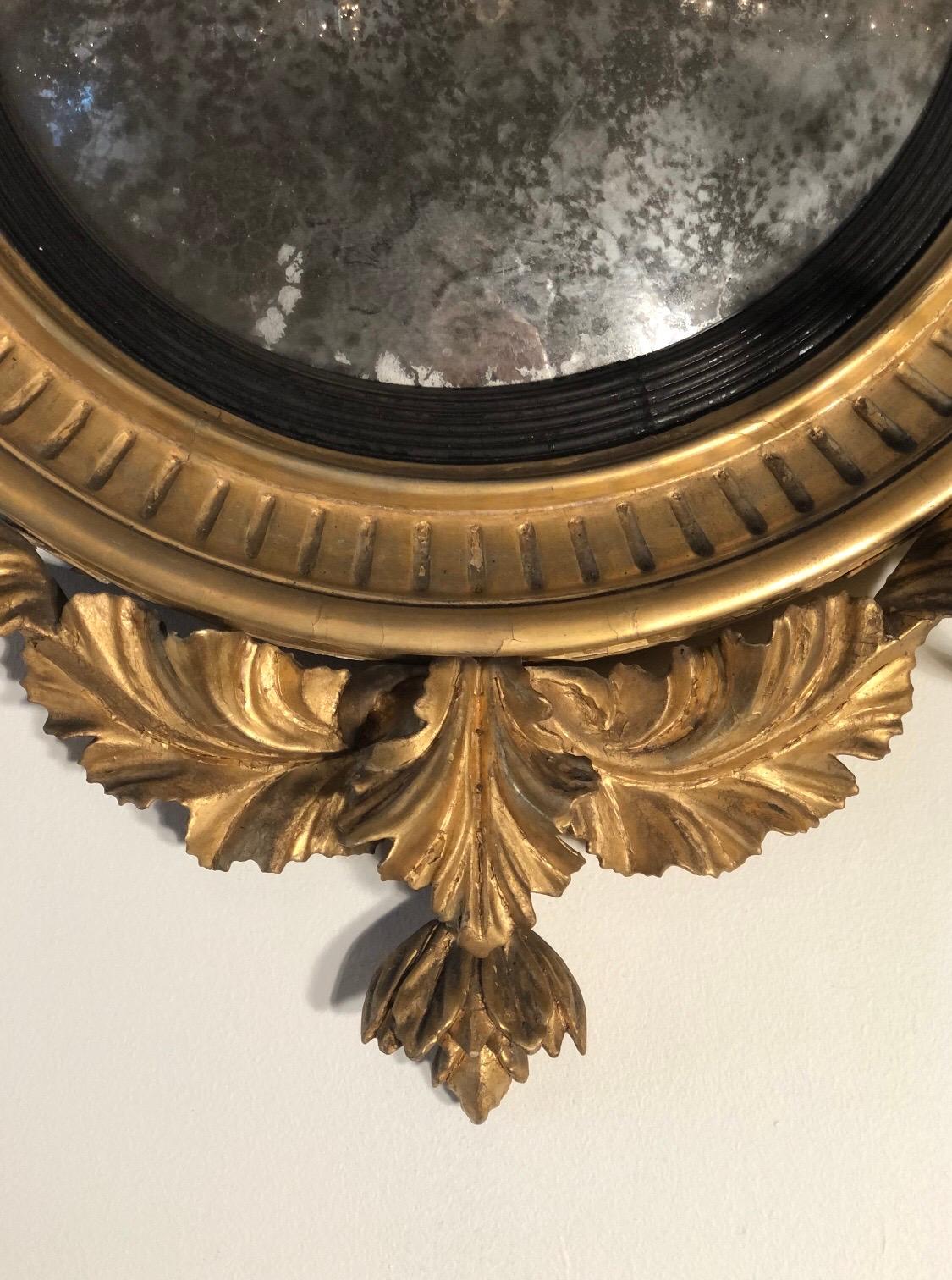 19th Century Period Regency Girandole Mirror Labeled John Hay & Son In Good Condition In Charleston, SC