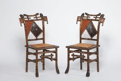 19th Century Perret et Vibert, Lounge Furniture with Noh Masks
