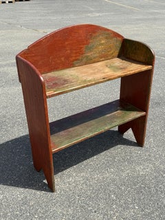 19th c. Pine Book or Bucket Shelf