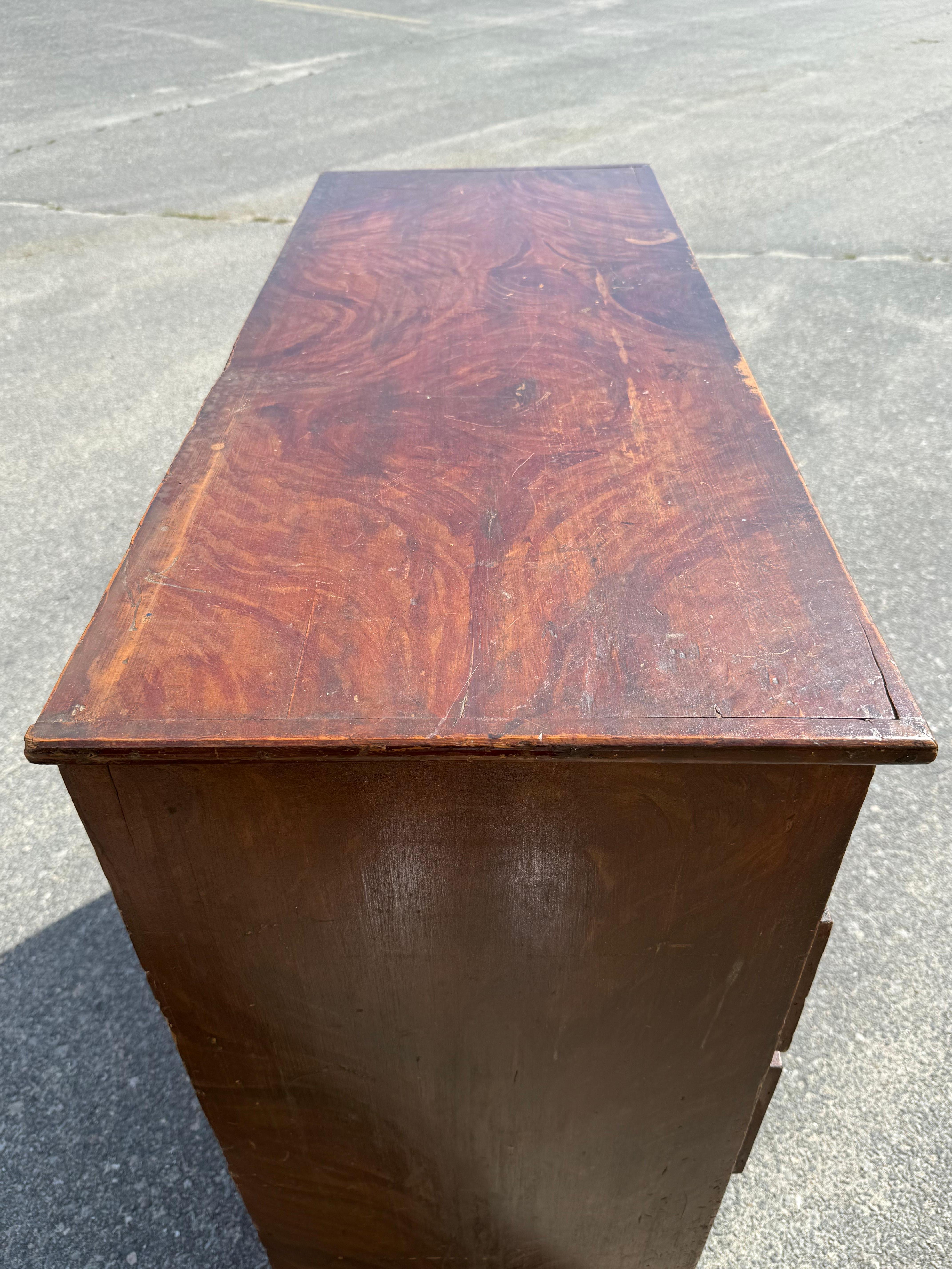 Hand-Crafted 19th c. Pine Chest of Drawers For Sale