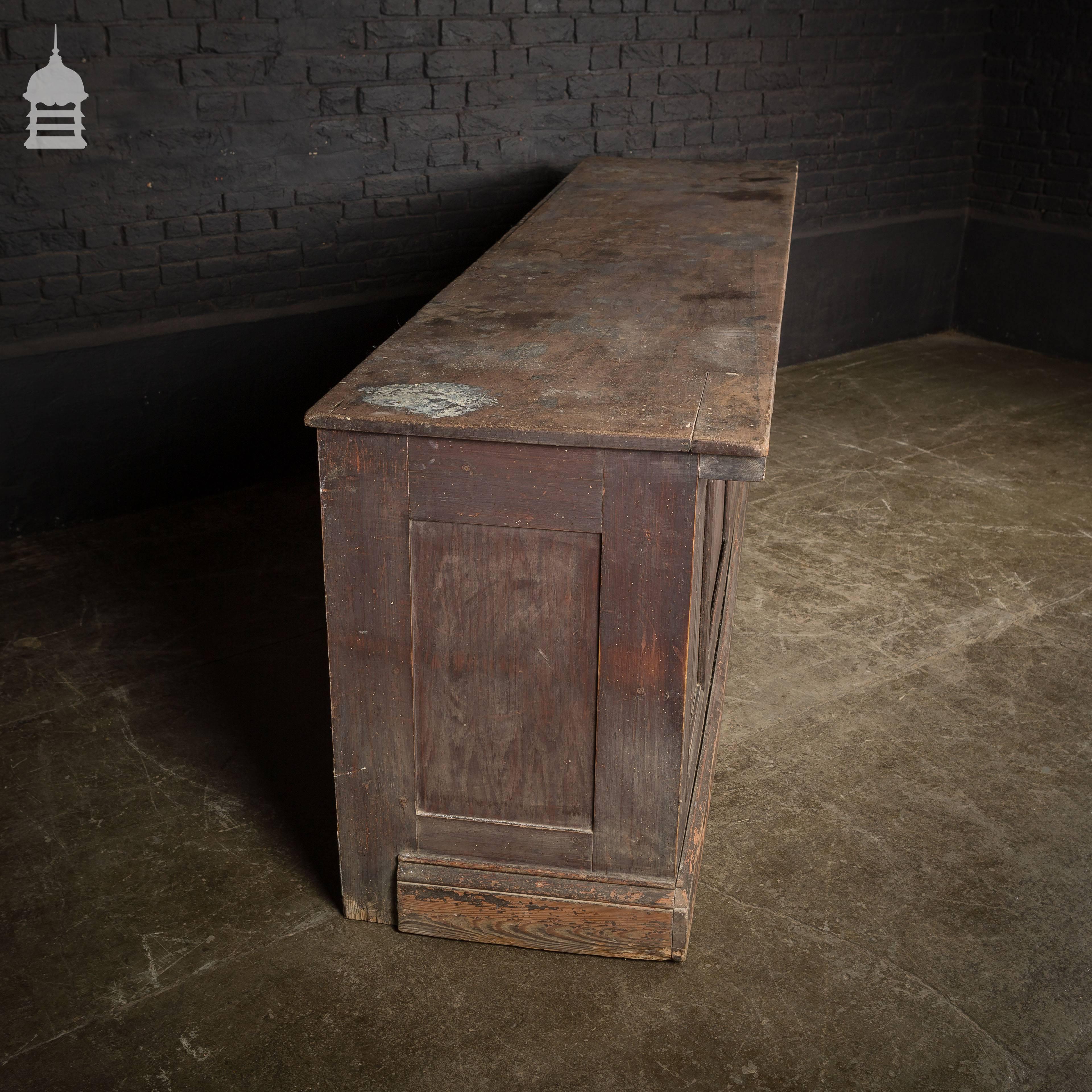 19th Century Pine Haberdashery Shop Counter with Mahogany Top 1