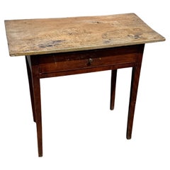 19th C. Pine One Drawer Stand in Original Paint