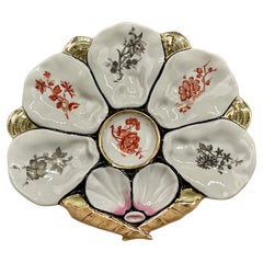 19e s. Assiette à huîtres en porcelaine