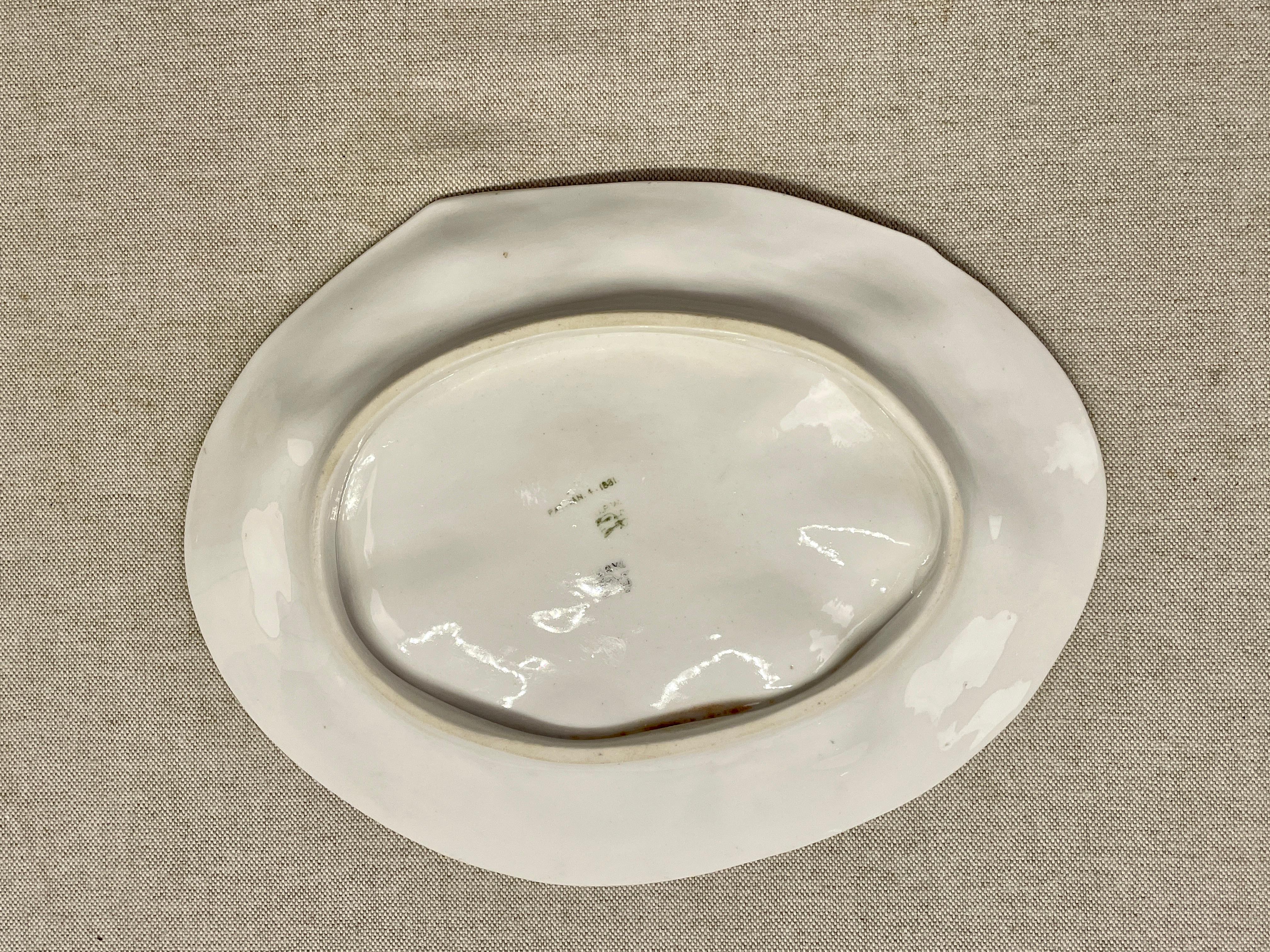 19th c. Porcelain Oyster Plate from Union, NY In Good Condition For Sale In Winter Park, FL