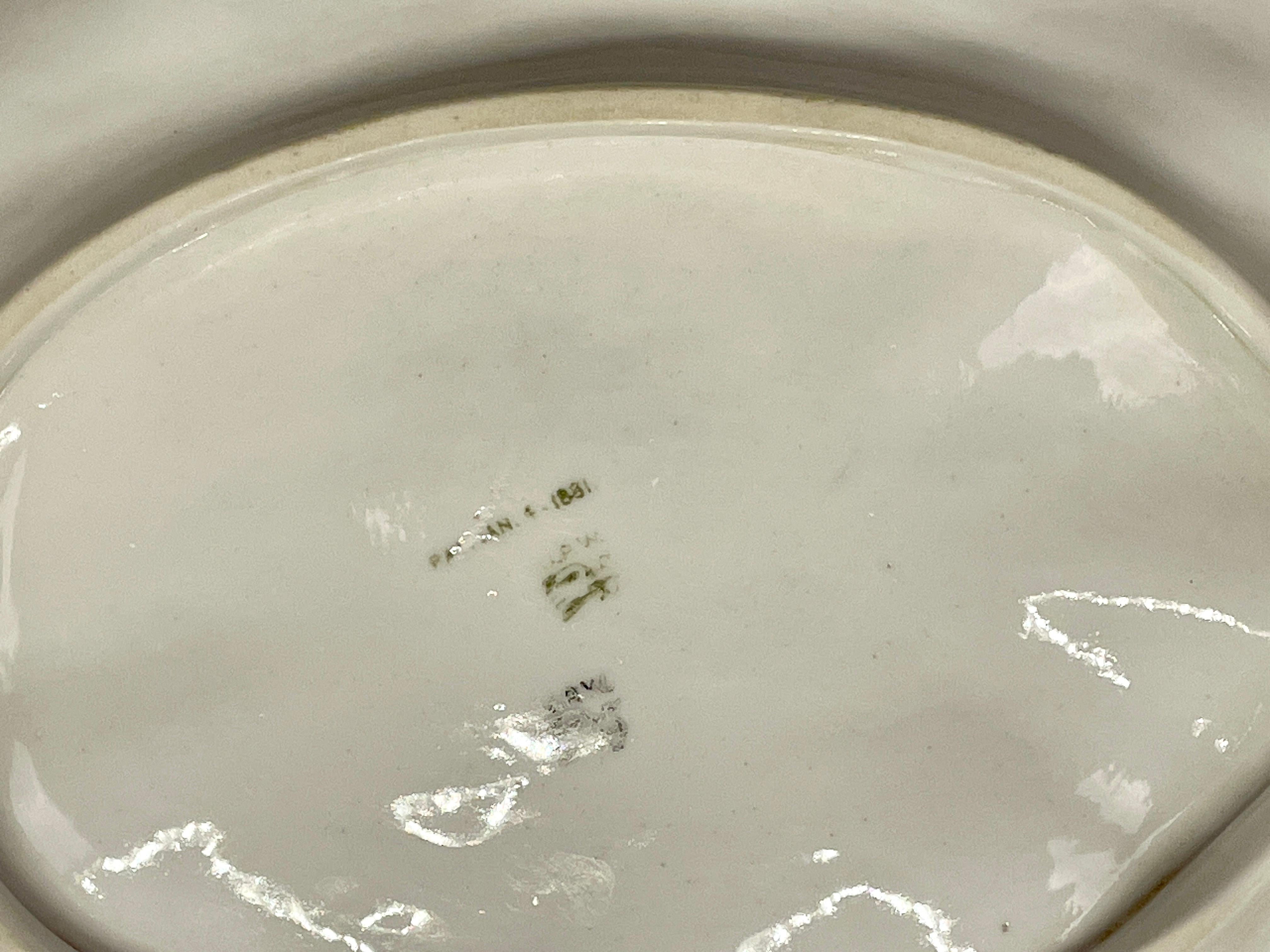 19th Century 19th c. Porcelain Oyster Plate from Union, NY