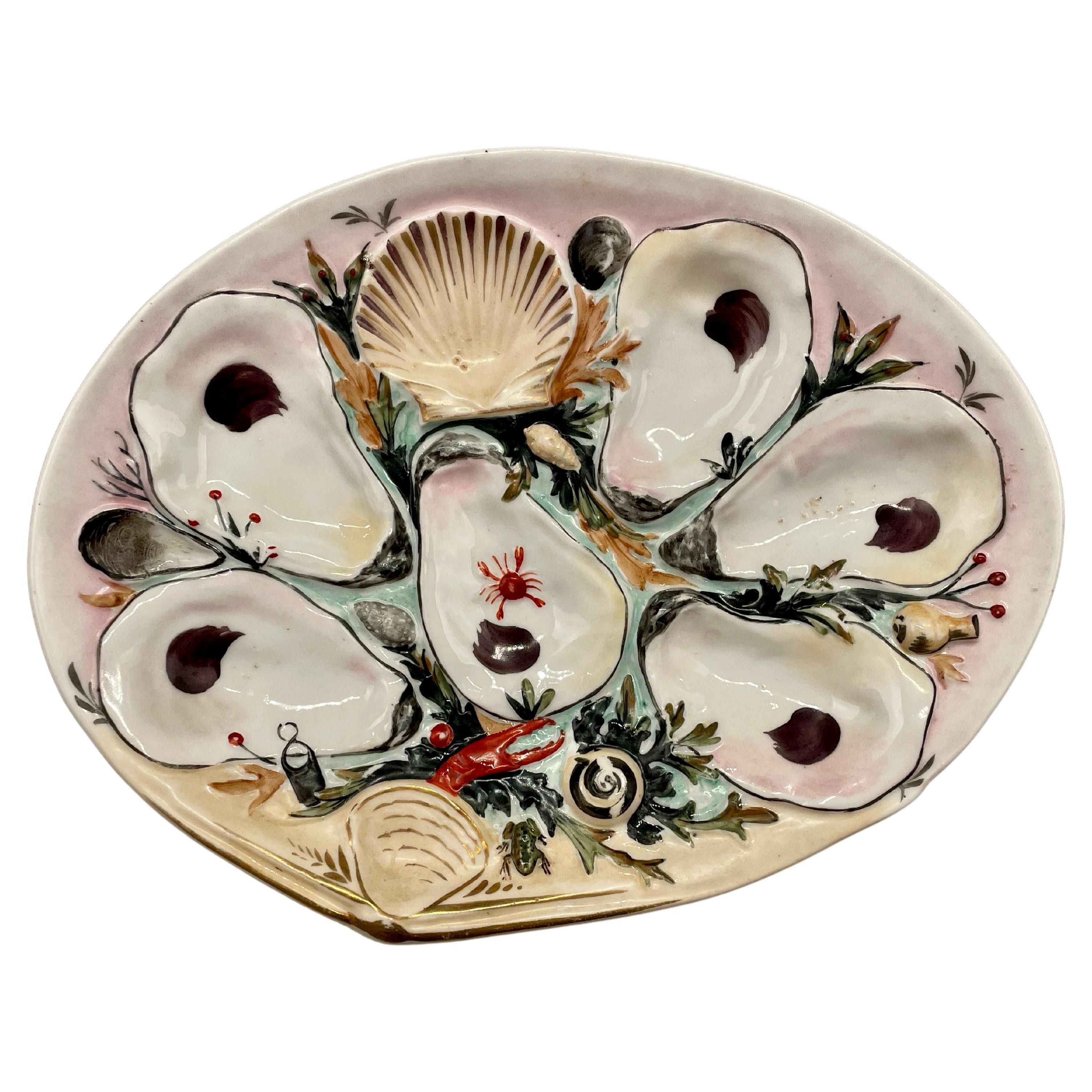 19th c. Porcelain Oyster Plate from Union, NY For Sale
