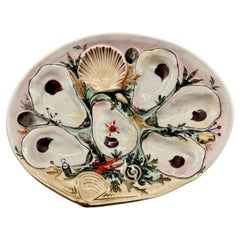 Antique 19th c. Porcelain Oyster Plate from Union, NY