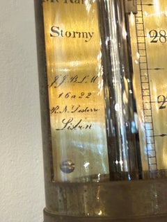 19th C. Portuguese Nautical Brass Gimbal Mounted Barometer