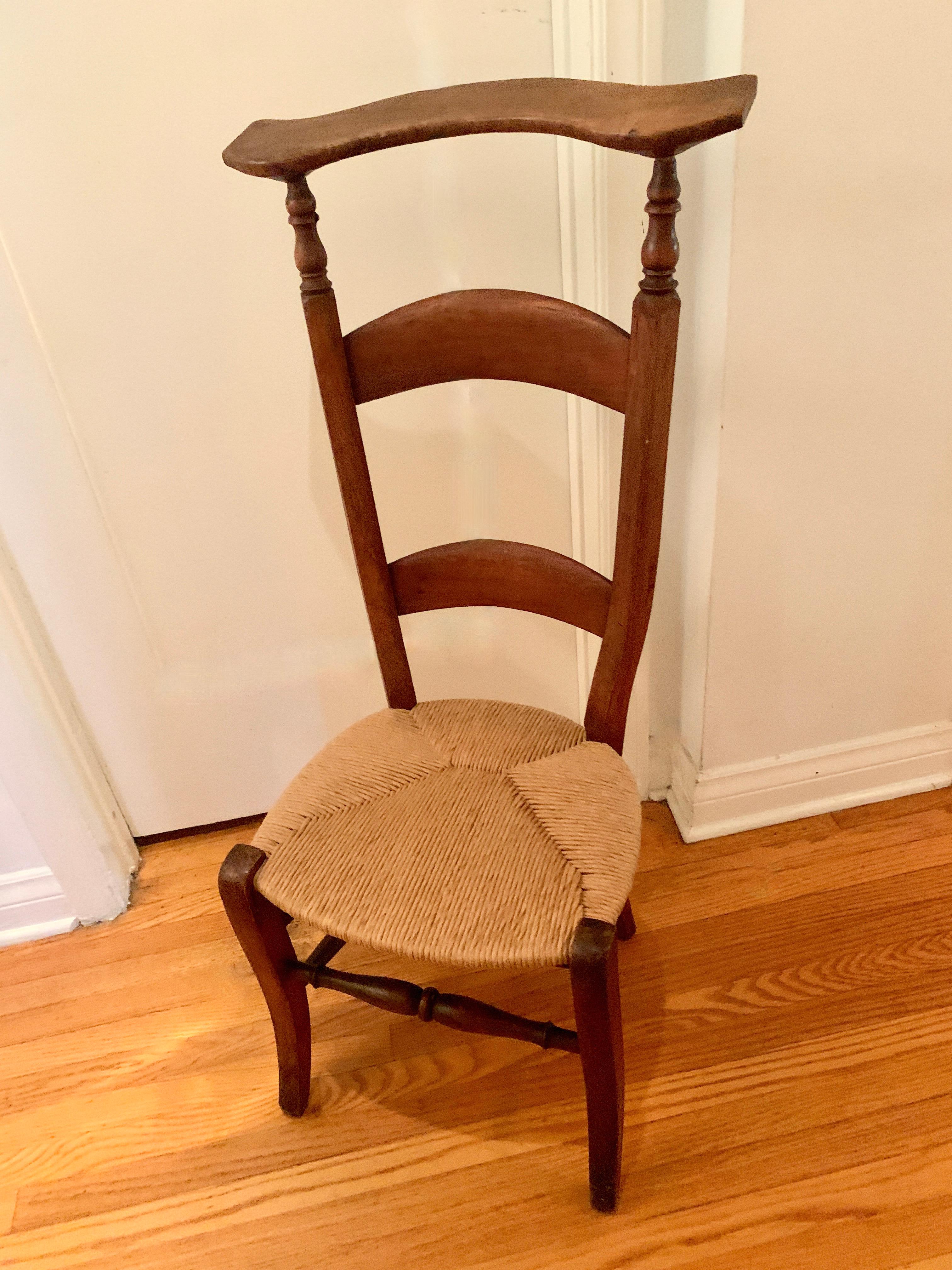 Hand-Woven 19th C. Prie Dieu Chair For Sale