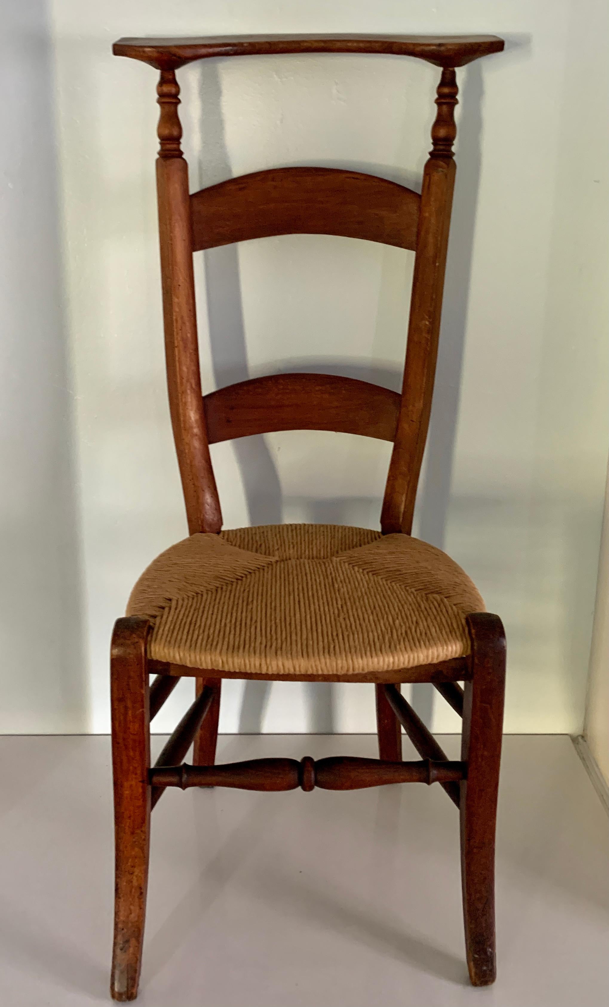 Raffia 19th C. Prie Dieu Chair For Sale