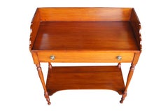 19th C. Primitive Antique Walnut Farmhouse Washstand Buffet Server Console Bar