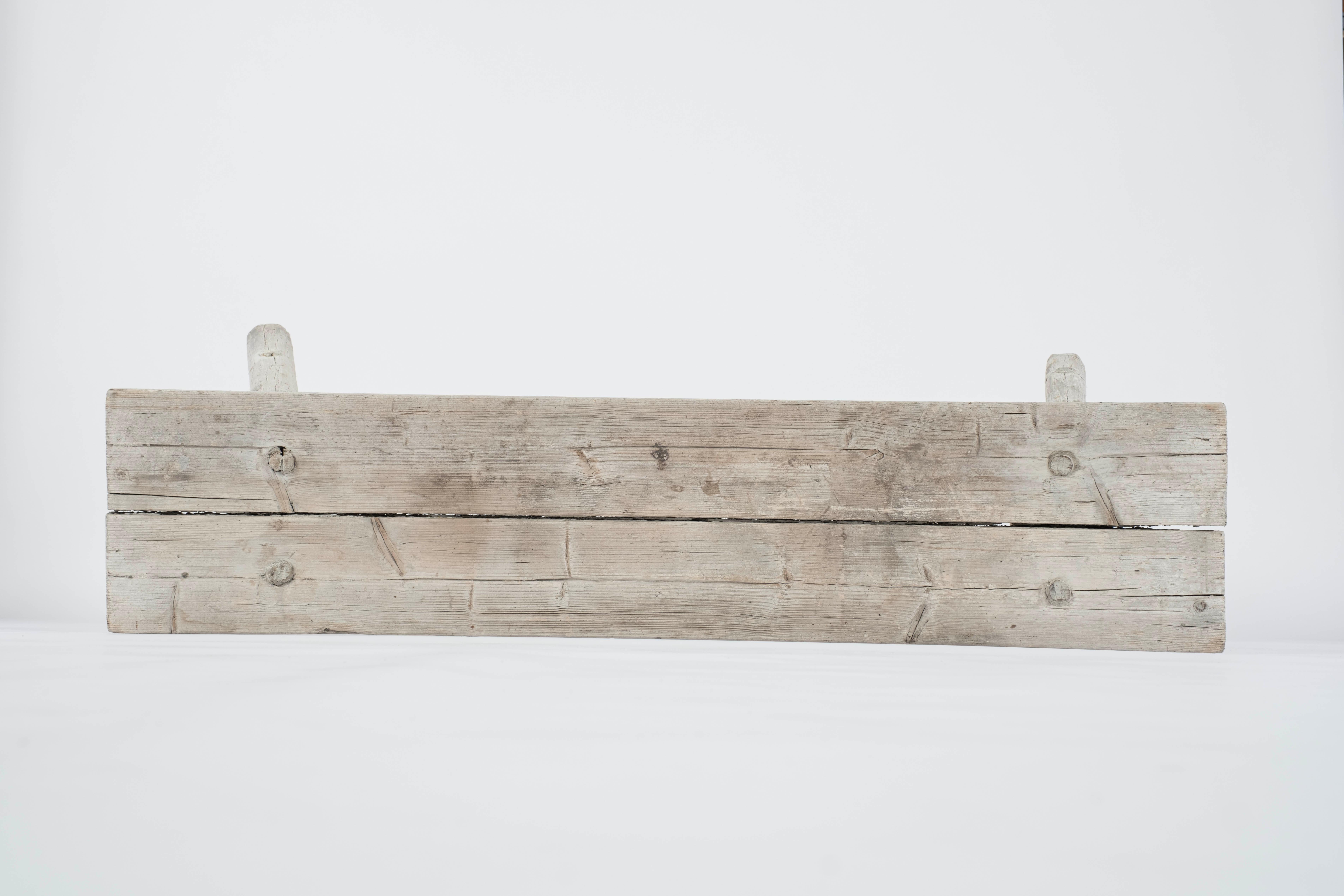 19th Century 19th c. Primitive Bleached Wood Console Table For Sale